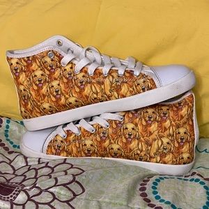 BRAND NEW Golden Retriever dog high top shoes